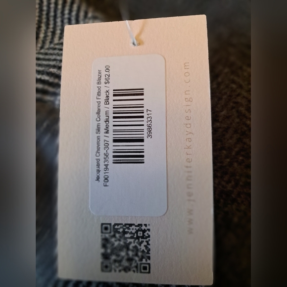 L. Michele Jacquard Chevron Slim Collared Fitted Blazer - Picture 4 of 5